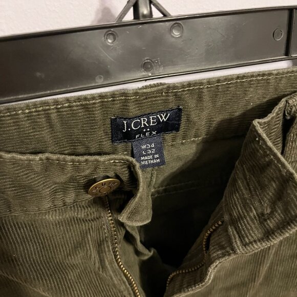 J.Crew Factory Slim Fit Corduroy Pants | Olive Green | 34x32 | 5-Pocket Style - Picture 3 of 3